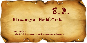 Biswanger Medárda névjegykártya